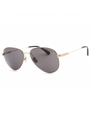 Tom Ford Unisex Sunglasses - Shiny Rose Gold Metal Pilot Shape Frame | FT0993 28A 2024