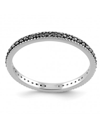 Sterling Silver Stackable Expressions Black Rhodium Black Dia Ring | QSK810A Découvrez la collection