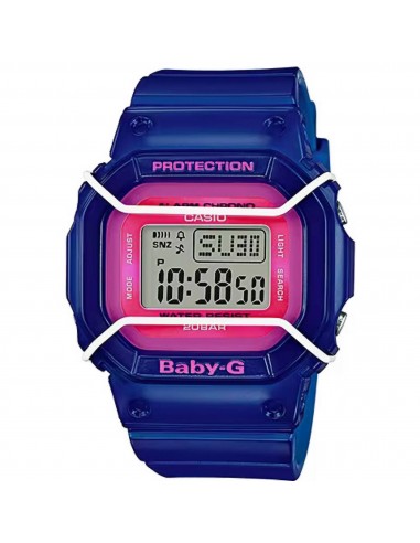 Casio Women's Watch - Baby-G Pink and Grey Digital Dial Blue Resin Strap | BGD501FS-2 de votre