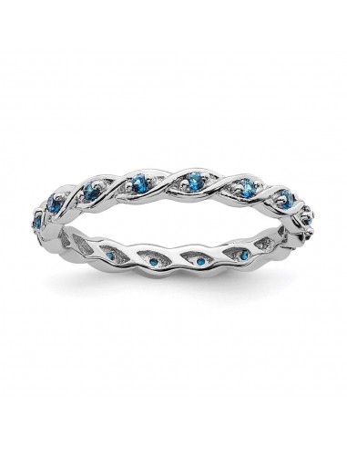 Sterling Silver Stackable Expressions Blue Topaz Ring | QSK1481 online