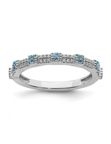 Sterling Silver Stackable Expressions Blue Topaz & Diamond Ring | QSK2159 Découvrez la collection