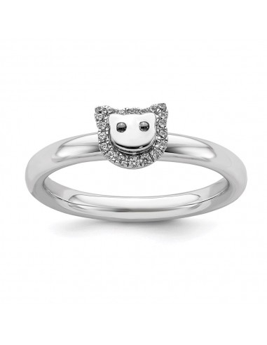 Sterling Silver Stackable Expressions Cat Diamond Ring | QSK2171 Le MVP de beaucoup