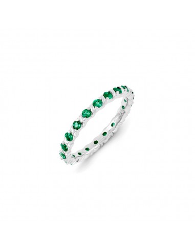 Sterling Silver Stackable Expressions Created Emerald Ring | QSK1200 votre