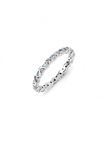 Sterling Silver Stackable Expressions Diamond & Blue Topaz Ring | QSK1085 des créatures d'habitude