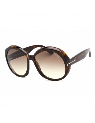 Tom Ford Women's Sunglasses - Dark Havana Plastic Oversized Shape Frame | FT1010 52B en ligne