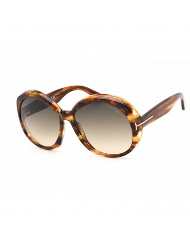 Tom Ford Women's Sunglasses - Colored Havana Plastic Oversized Frame | FT1010 55B rembourrage situé sous