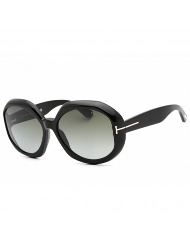 Tom Ford Women's Sunglasses - Shiny Black Plastic Oversized Shape Frame | FT1011 01B 2024