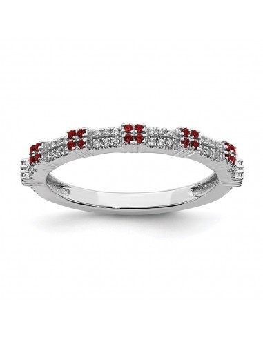 Sterling Silver Stackable Expressions Garnet & Diamond Ring | QSK2148 online