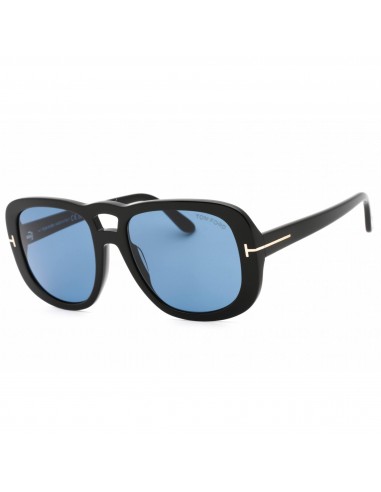 Tom Ford Women's Sunglasses - Shiny Black Plastic Pilot Frame Blue Lens | FT1012 01V store