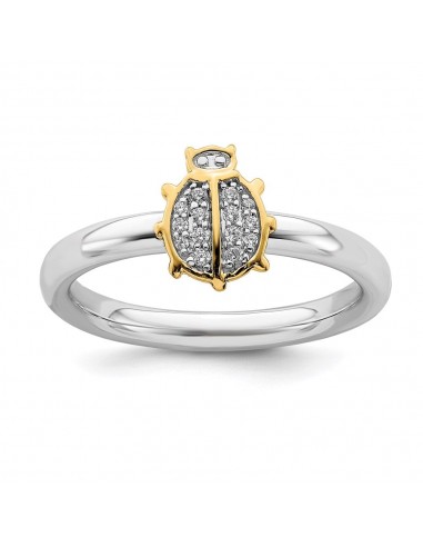 Sterling Silver Stackable Expressions Gold-Plated Ladybug Dia. Ring | QSK2169 2 - 3 jours ouvrés.