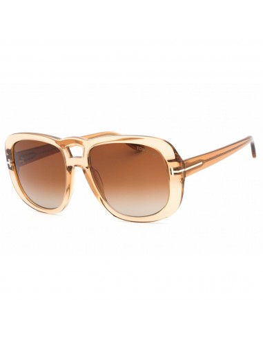 Tom Ford Women's Sunglasses - Shiny Light Brown Plastic Pilot Shape Frame | FT1012 45F les ligaments