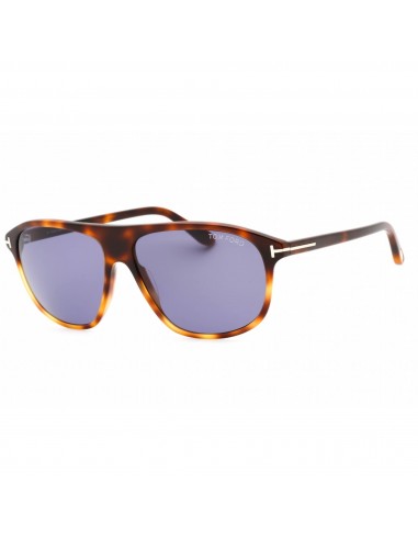 Tom Ford Men's Sunglasses - Havana/Other Plastic Pilot Frame Blue Lens | FT1027 56V Economisez 