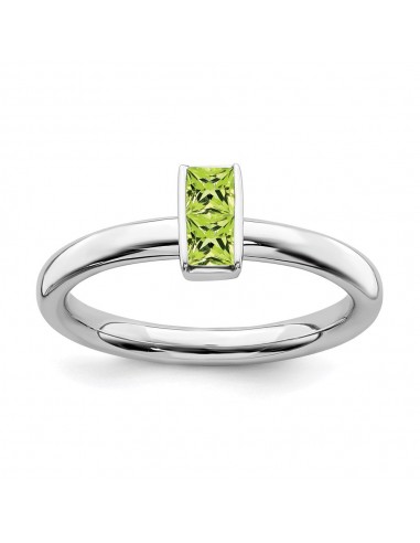 Sterling Silver Stackable Expressions Peridot Ring | QSK2119 Economisez 