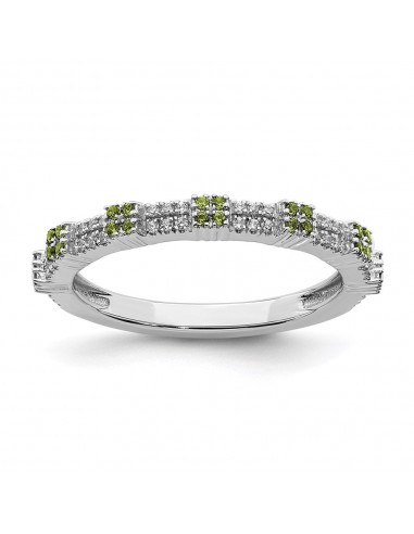 Sterling Silver Stackable Expressions Peridot & Diamond Ring | QSK2155 outlet