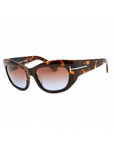 Tom Ford Women's Sunglasses - Dark Havana Plastic Cat Eye Shape Frame | FT1065 52F pas cheres