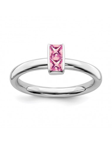 Sterling Silver Stackable Expressions Pink Tourmaline Ring | QSK2121 du meilleur 