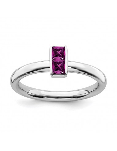 Sterling Silver Stackable Expressions Rhodolite Garnet Ring | QSK2117 du meilleur 