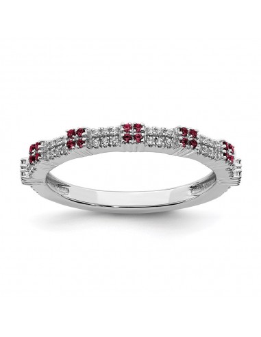 Sterling Silver Stackable Expressions Rhodolite Garnet & Diamond Ring | QSK2153 Vous souhaitez 