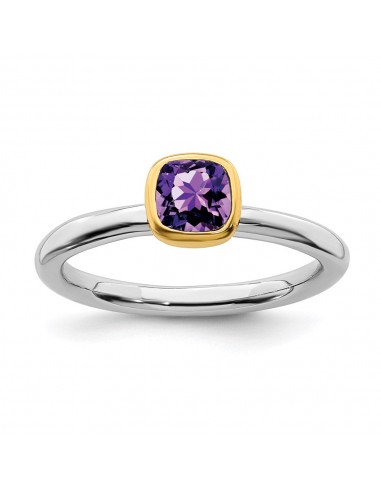 Sterling Silver Stackable Expressions w/Gold-plated Amethyst Ring | QSK1888 ou a consommer sur place