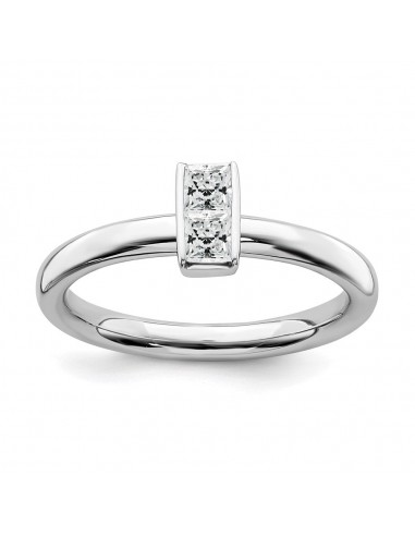 Sterling Silver Stackable Expressions White Topaz Ring | QSK2115 pas cheres