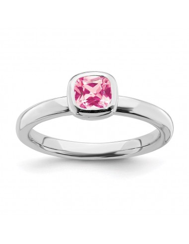 SS Stackable Expressions Cushion Cut Pink Tourmaline Ring | QSK455 shop