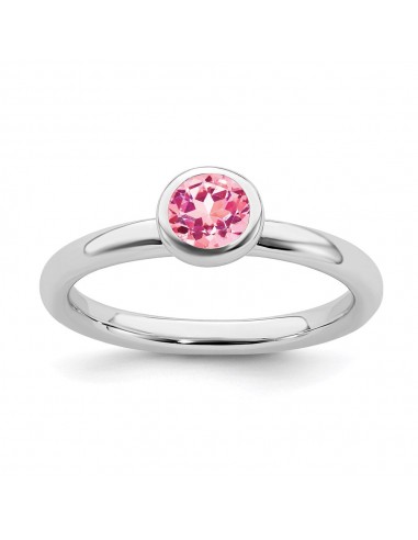 SS Stackable Expressions Low 5mm Round Pink Tourmaline Ring | QSK517 les muscles