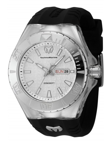 Technomarine Men's Watch - Cruise Monogram Silver Dial Silicone Strap | TM-122007 JUSQU'A -70%! 