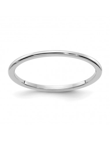 10K White Gold 1.2mm Half Round Stackable Band  | 1STK17-120W hantent personnes