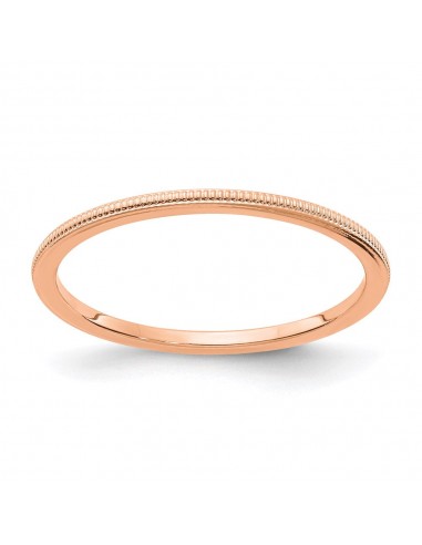 10K Rose Gold 1.2mm Milgrain Stackable Band  | 1STK19-120R pas cher 