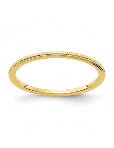 10K Gold 1.2mm Milgrain Stackable Band  | 1STK19-120Y Les magasins à Paris et en Île-de-France