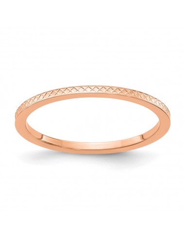 10K Rose Gold 1.2mm Criss-Cross Pattern stackable Band  | 1STK20-120R livraison et retour toujours gratuits