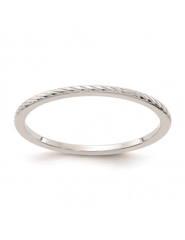 10K White Gold 1.2mm Twisted Wire Pattern Stackable Band  | 1STK22-120W Economisez 