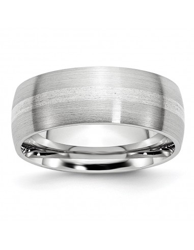 Cobalt Sterling Silver Inlay Satin 8mm Band  | CC47 Véritable concentré