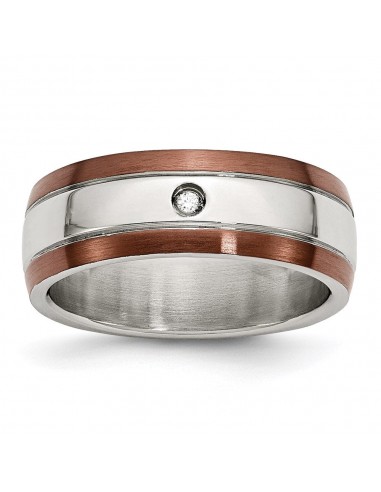 Stainless Steel Brown IP-plated Brushed w/Diamond 8mm Polished Band | SR51 vous aussi creer 