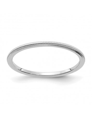 10K White Gold 1.2mm Milgrain Stackable Band | 1STK19-120W Fin de série