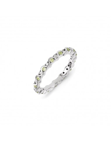 Sterling Silver Stackable Expressions Diamond & Peridot Ring | QSK1087 solde