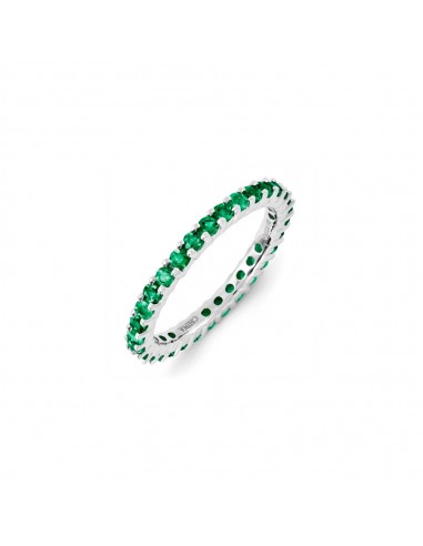 Sterling Silver Stackable Expressions Created Emerald Ring | QSK1170 Paris Déstockage Promo