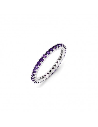 Sterling Silver Stackable Expressions Amethyst Ring | QSK1174 de pas cher