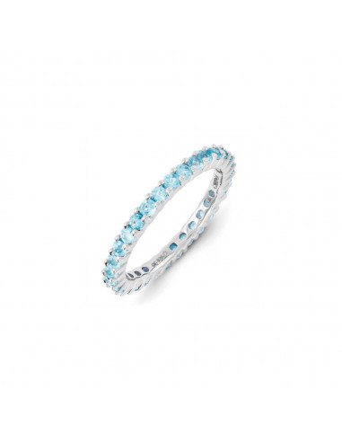 Sterling Silver Stackable Expressions Blue Topaz Ring | QSK1178 pas cher chine