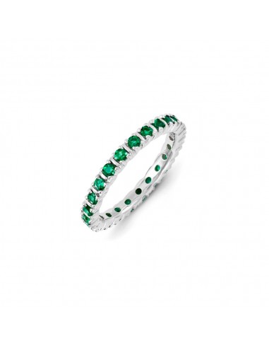 Sterling Silver Stackable Expressions Created Emerald Ring | QSK1190 acheter en ligne