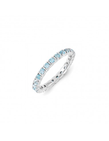 Sterling Silver Stackable Expressions Blue Topaz Ring | QSK1198 le des métaux précieux