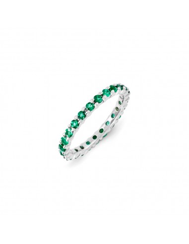 Sterling Silver Stackable Expressions Created Emerald Ring | QSK1210 offre 