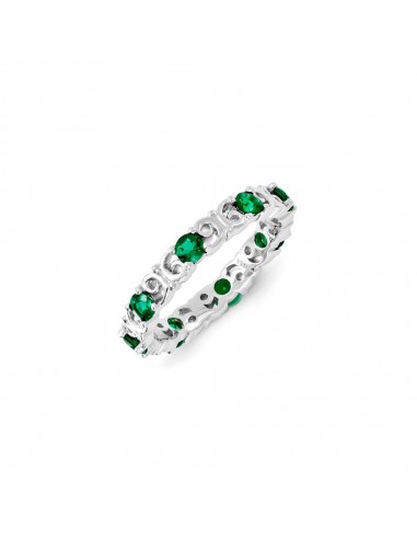 Sterling Silver Stackable Expressions Created Emerald Ring | QSK1220 Découvrez la collection