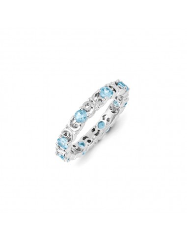 Sterling Silver Stackable Expressions Blue Topaz Ring | QSK1228 les ctes