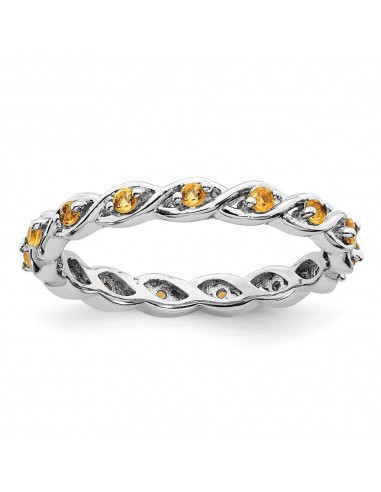 Sterling Silver Stackable Expressions Citrine Ring | QSK1480 la colonne vertébrale