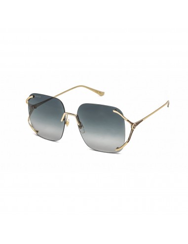 Gucci Unisex Sunglasses - Gold Metal Oversized Rimless Frame Grey Lens | GG0646S 001 de votre