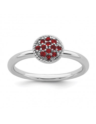 Sterling Silver Stackable Expressions Garnet Rhodium Ring | QSK321 en ligne des produits 