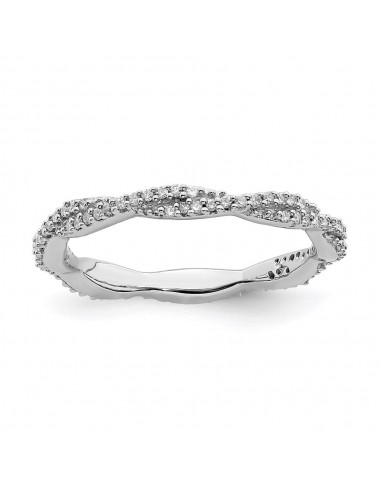 Sterling Silver Stackable Expressions Polished Diamond Ring | QSK630 Vous souhaitez 