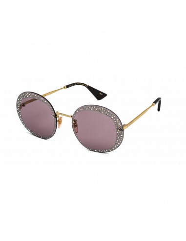 Gucci Women's Sunglasses - Gold Round Metal Rimless Frame Violet Lens | GG0899S 001 pas cheres