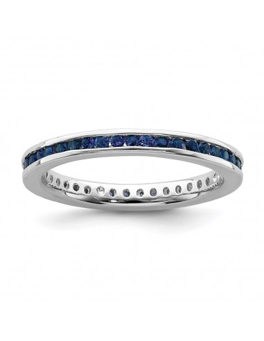 Sterling Silver Stackable Expressions Polished Created Sapphire Ring | QSK659 votre restaurant rapide dans 